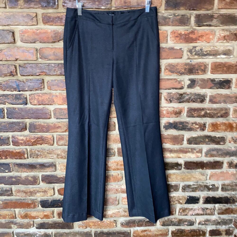 Tahari Black Wide Leg Flat Front Trousers Dress Pants Women's Size 4